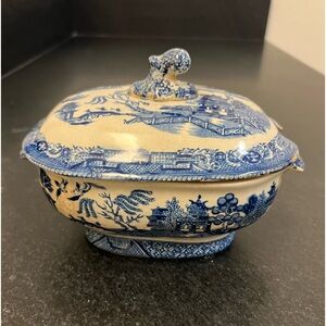 Antique Blue/White Gravy Server